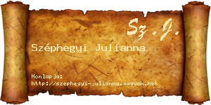 Széphegyi Julianna névjegykártya