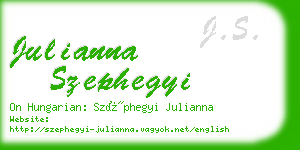 julianna szephegyi business card